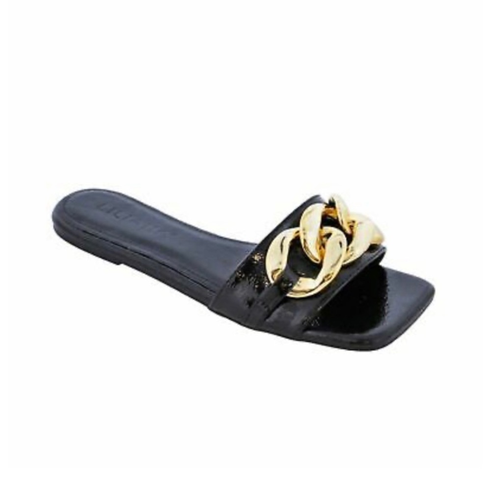 Cassandra chain link slide sandals